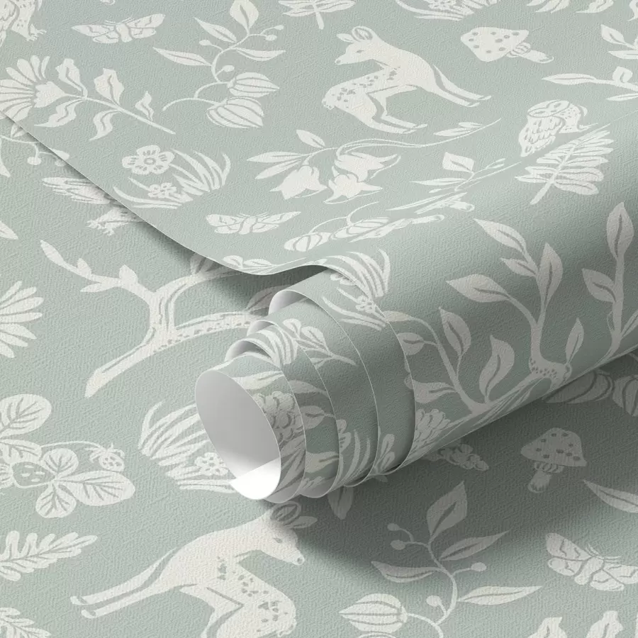 Fototapeedid Skandinaavia loomad ja taimed piparmündi taustal a00149