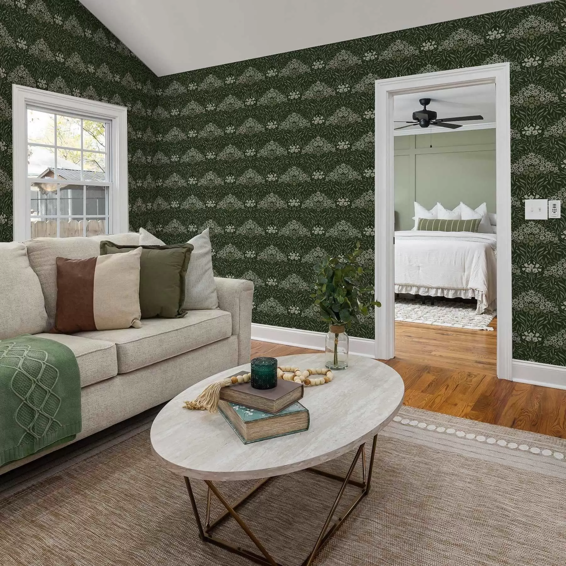 Fototapeedid Lillede sümmeetria lilledega tumedal taustal a00153