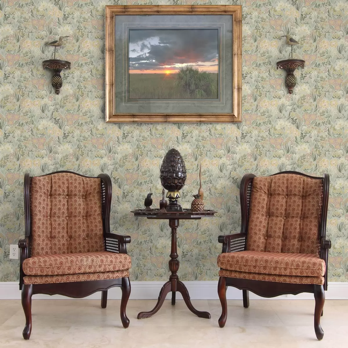 Tapeet Kevadine kompositsioon pehmete roheliste värvidega a00154v2