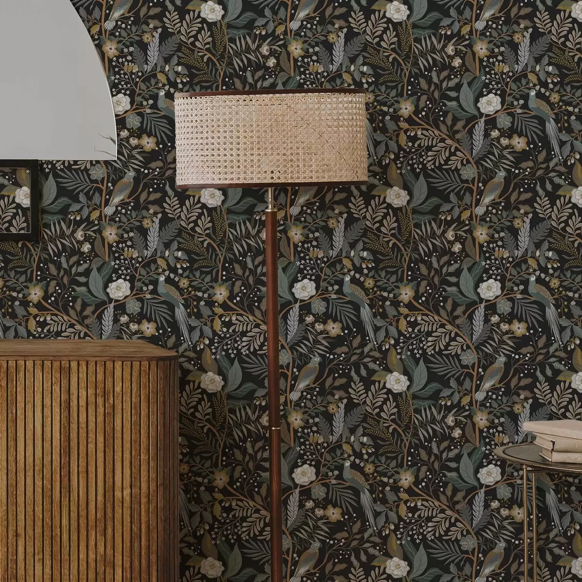 Tapeet Linnud okste vahel tumedal taustal a00161