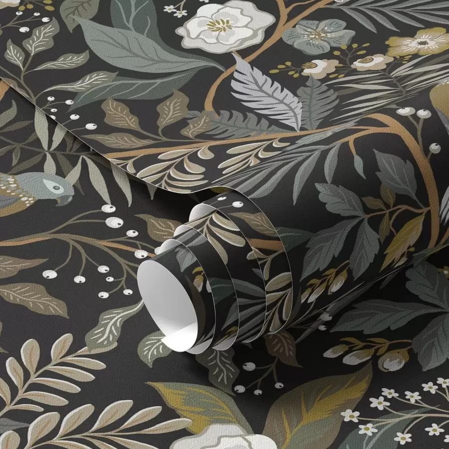 Fototapeedid Linnud okste vahel tumedal taustal a00161