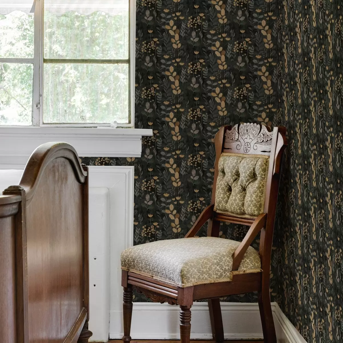 Tapeet Floraalne muster halli ja kollase tooniga a00163