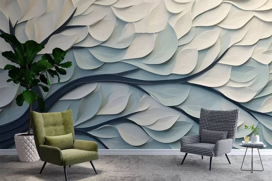 Fototapeedid Abstraktsete lehtedega puu w03889