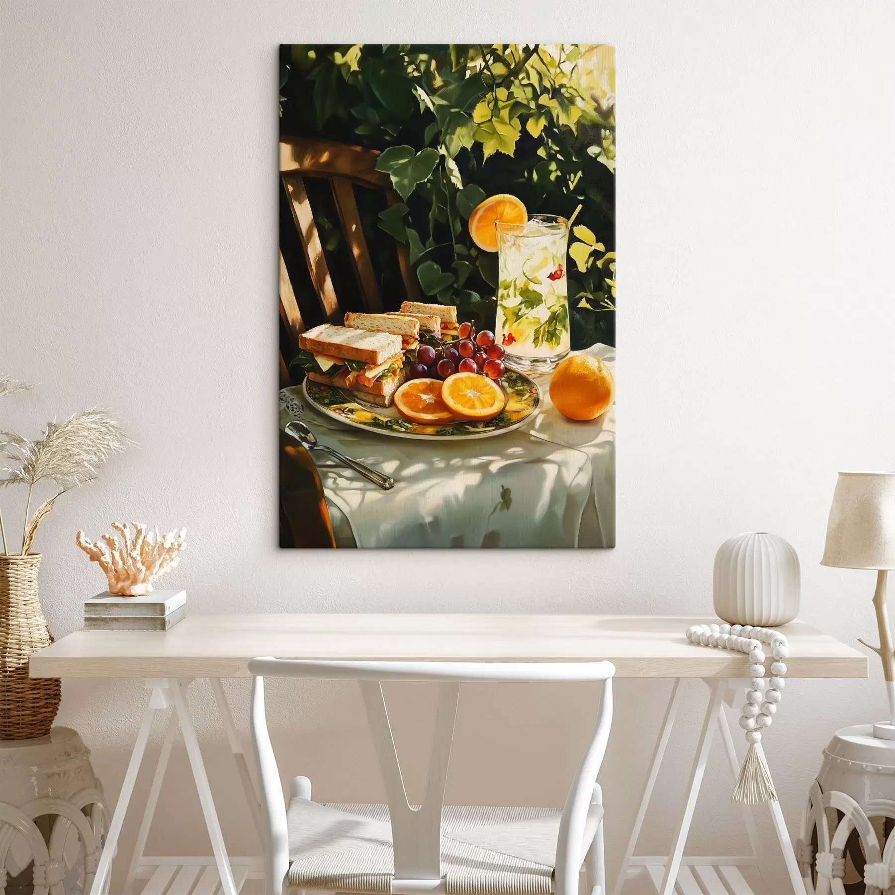 Pilt Esteetiline piknik suveaias, võileivad, apelsinid, limonaad s44306