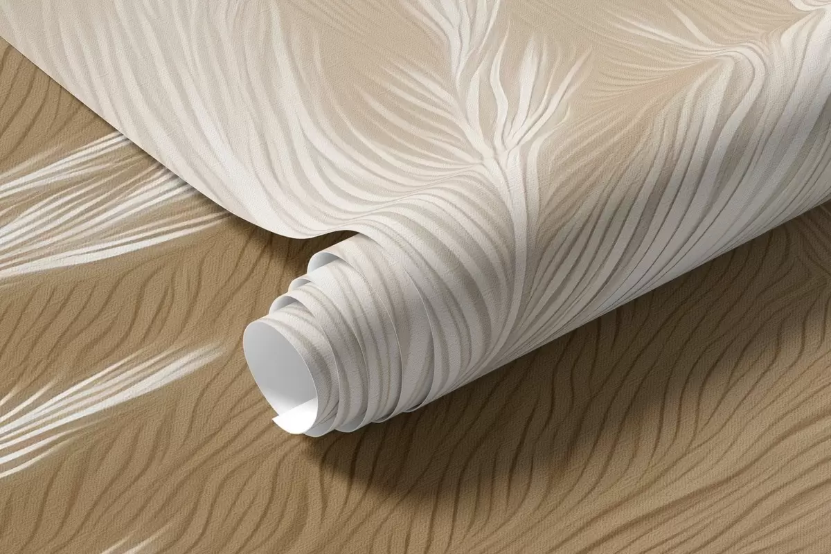 Fototapeedid Lendavad õhulised suled beežil taustal w09102