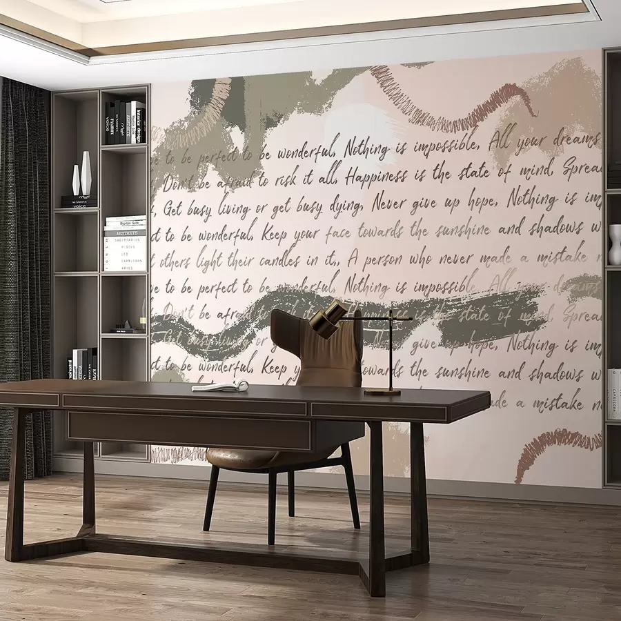 Fototapeedid Disain inspireerivate tsitaatidega, abstraktsioon, looduslikud värvid w03909