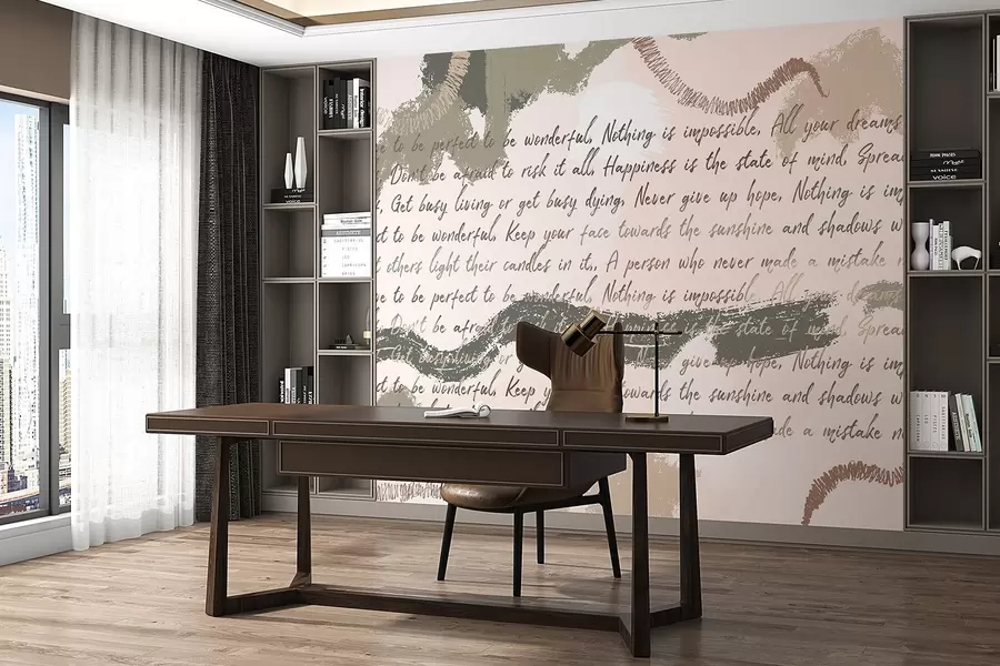 Fototapeedid Disain inspireerivate tsitaatidega, abstraktsioon, looduslikud värvid w03909