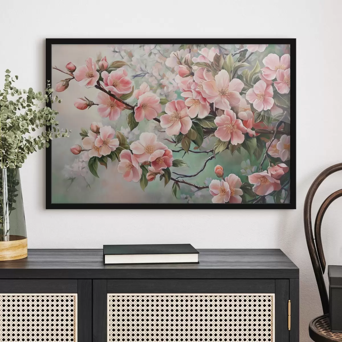 Plakat Õitsevad roosad puuoksad f44327