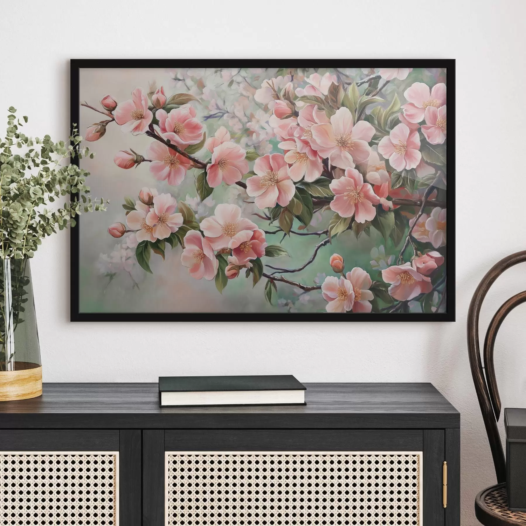 Pilt Õitsevad roosad puuoksad f44327