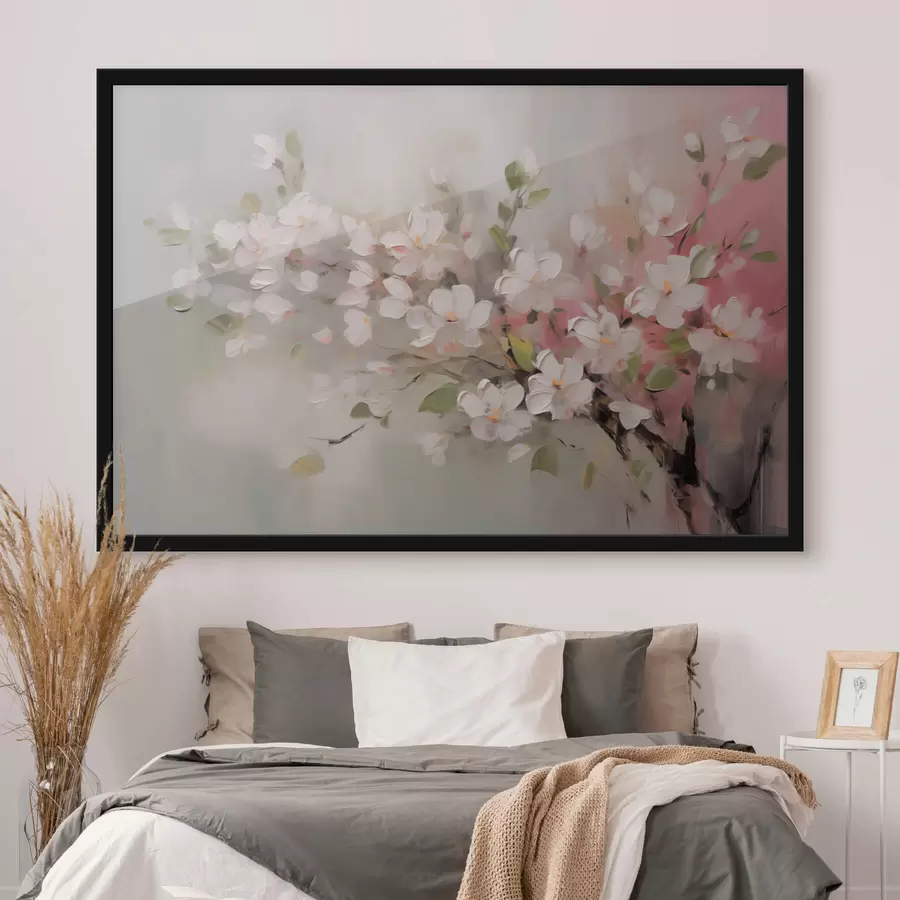 Fototapeedid Abstraktne haru koos pehmete lilledega f44366