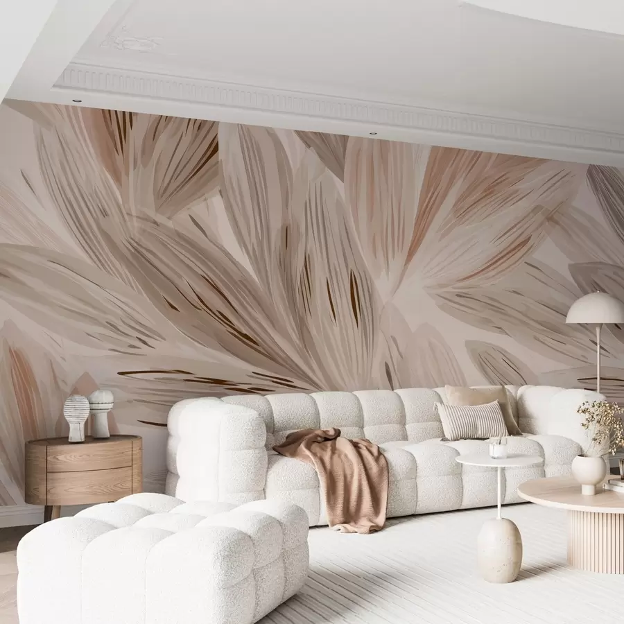 Fototapeedid Beežid taimed, kerge akvarellistiilis abstraktsioon w09127