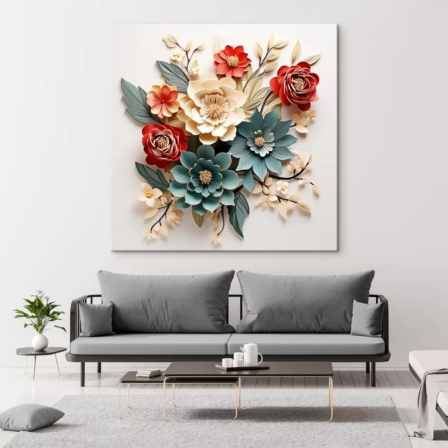 Pilt Särav ja mahukas 3D lillekompositsioon s44338