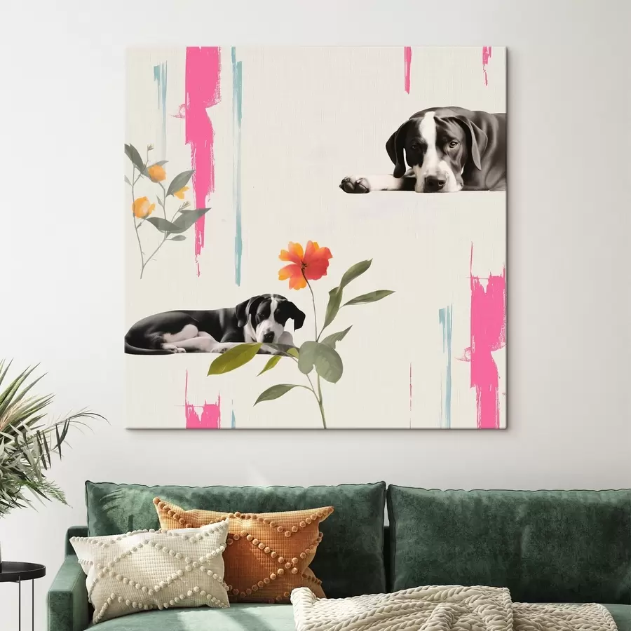 Pilt Must-valge dogi kurbade silmadega s44339