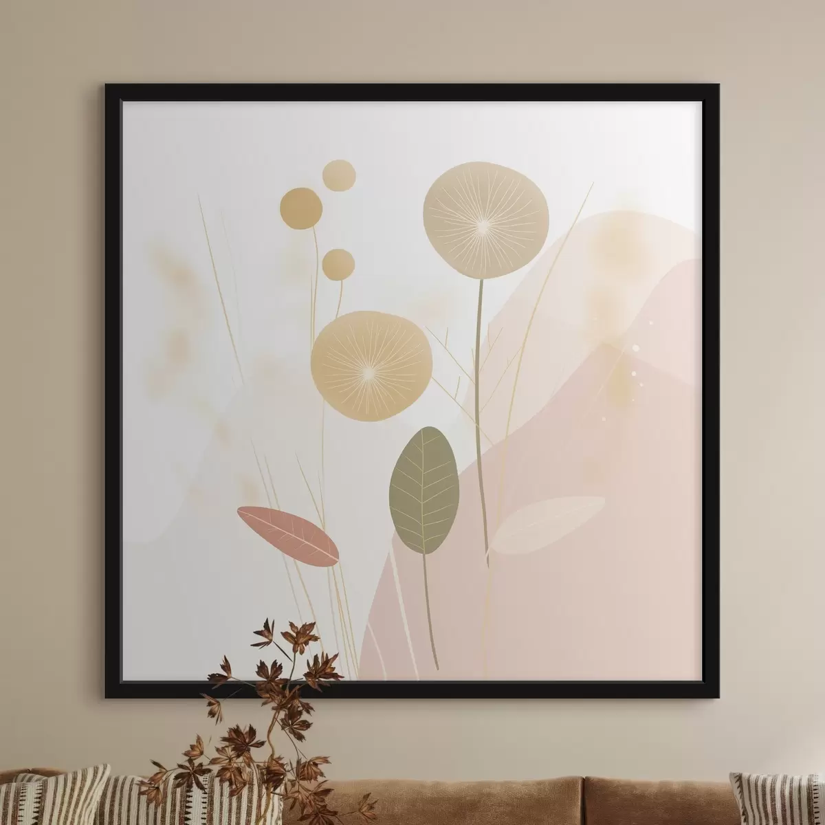 Plakat Abstraktsed lilled pastelsetes toonides f44344