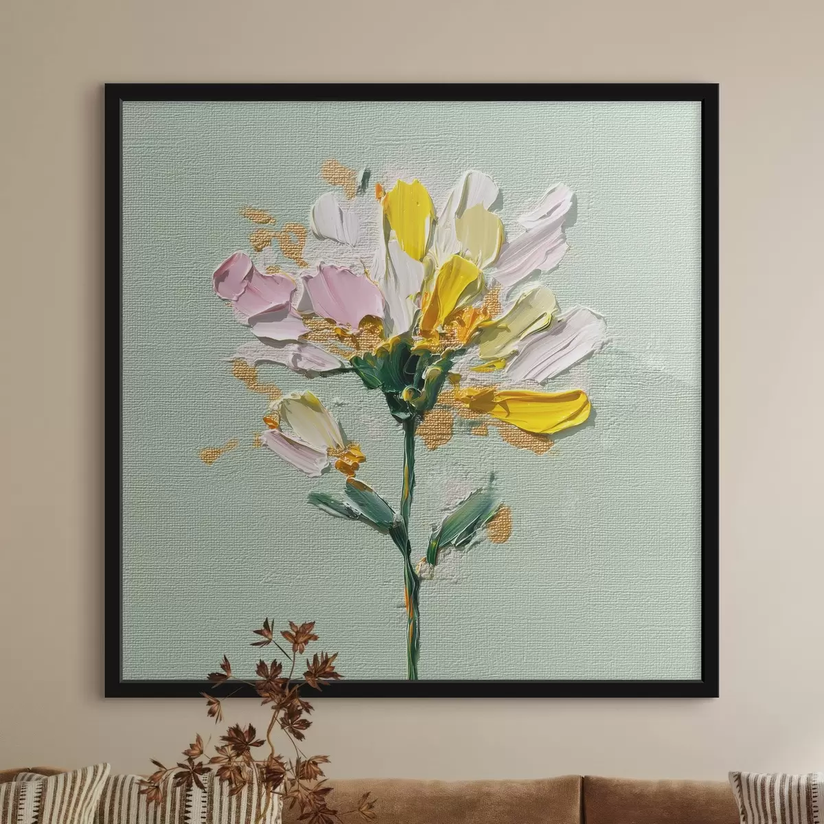 Plakat Päikeseline kimp piparmündi taustal f44354