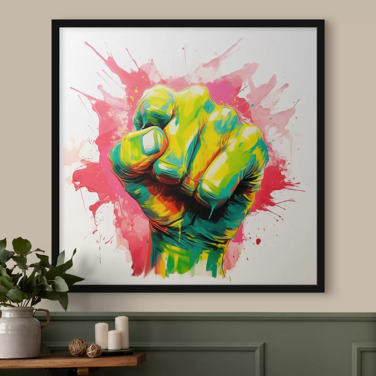 Plakat Värviga immutatud rusikas f44355