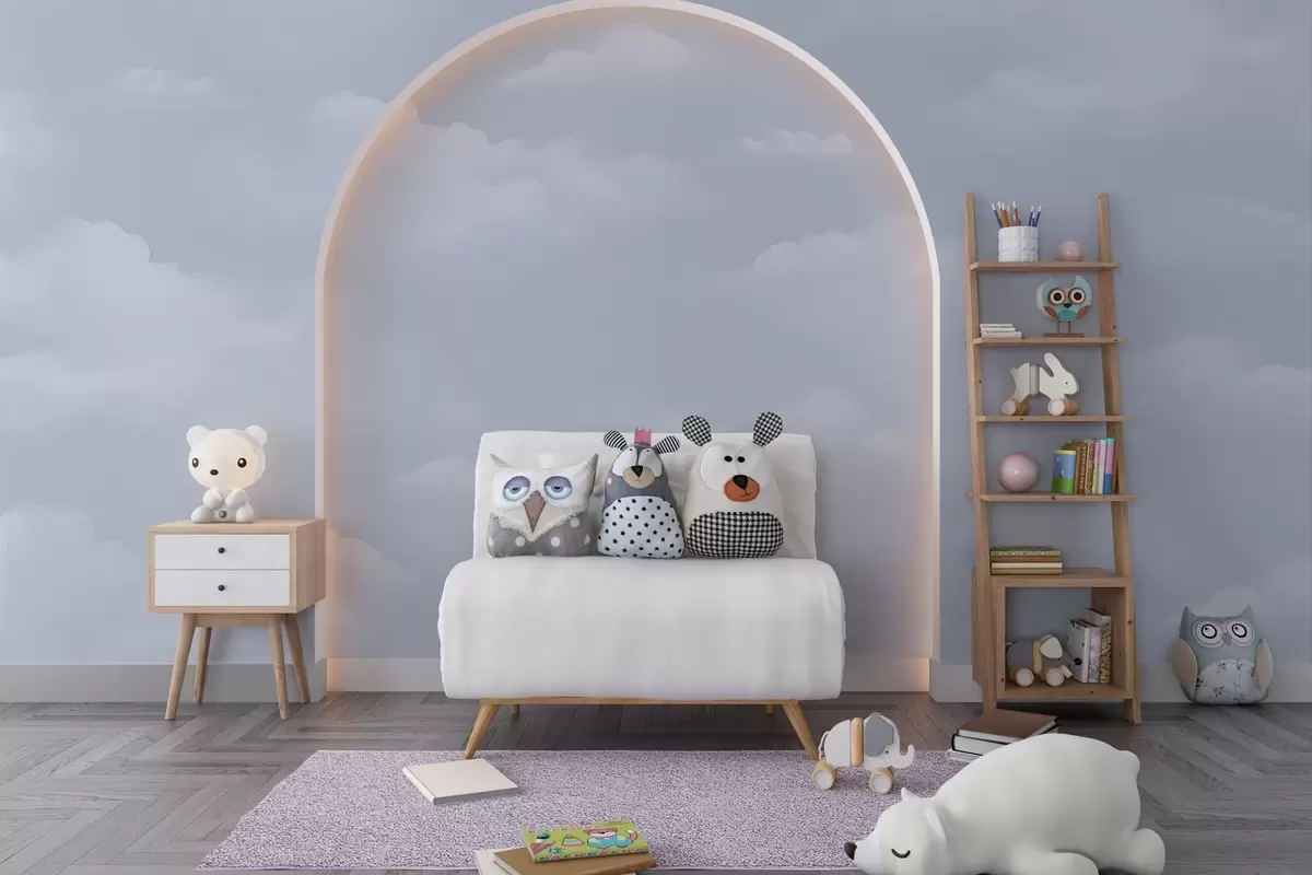 Fototapeedid Sinised pilved kerge akvarellitehnikas w03994v1