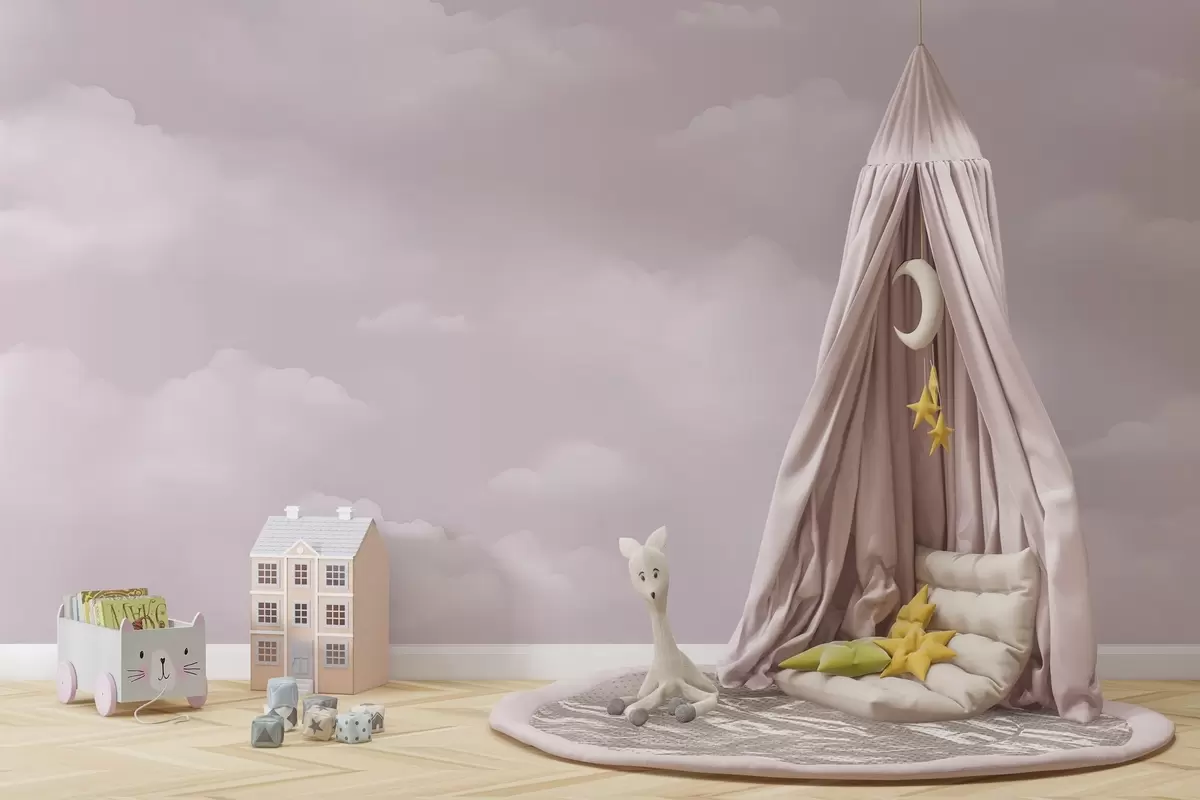 Fototapeedid Roosad pilved õrnades pastelsetes toonides w03994v2