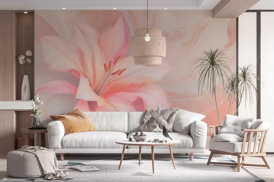 Fototapeedid Liliilia lill vedel abstraktsioon, lilleline, värviline joonistus w04006