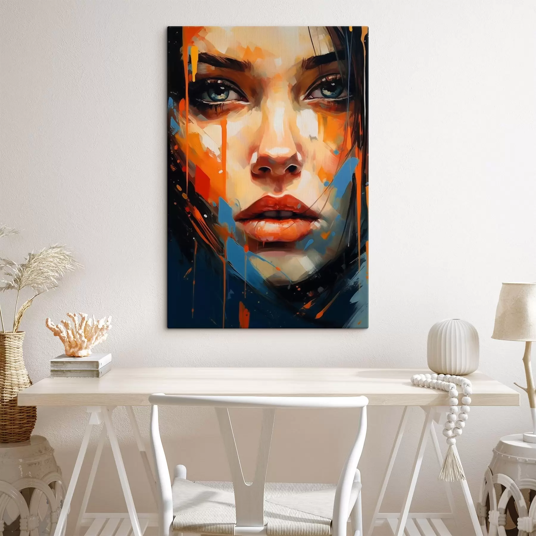 Fototapeedid Naise nägu heledate piirjoontega s44485