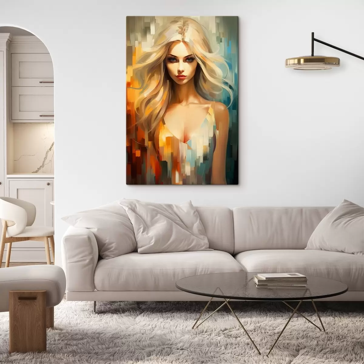 Pilt Tüdruk värvilisel taustal s44494