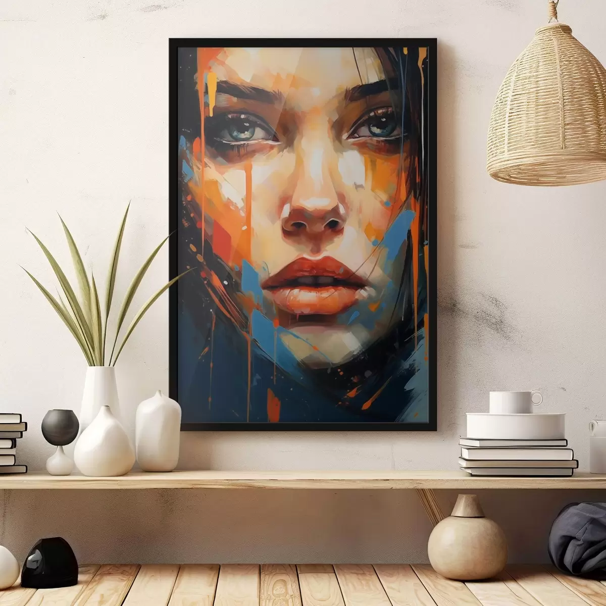 Plakat Naise nägu heledate piirjoontega f44485