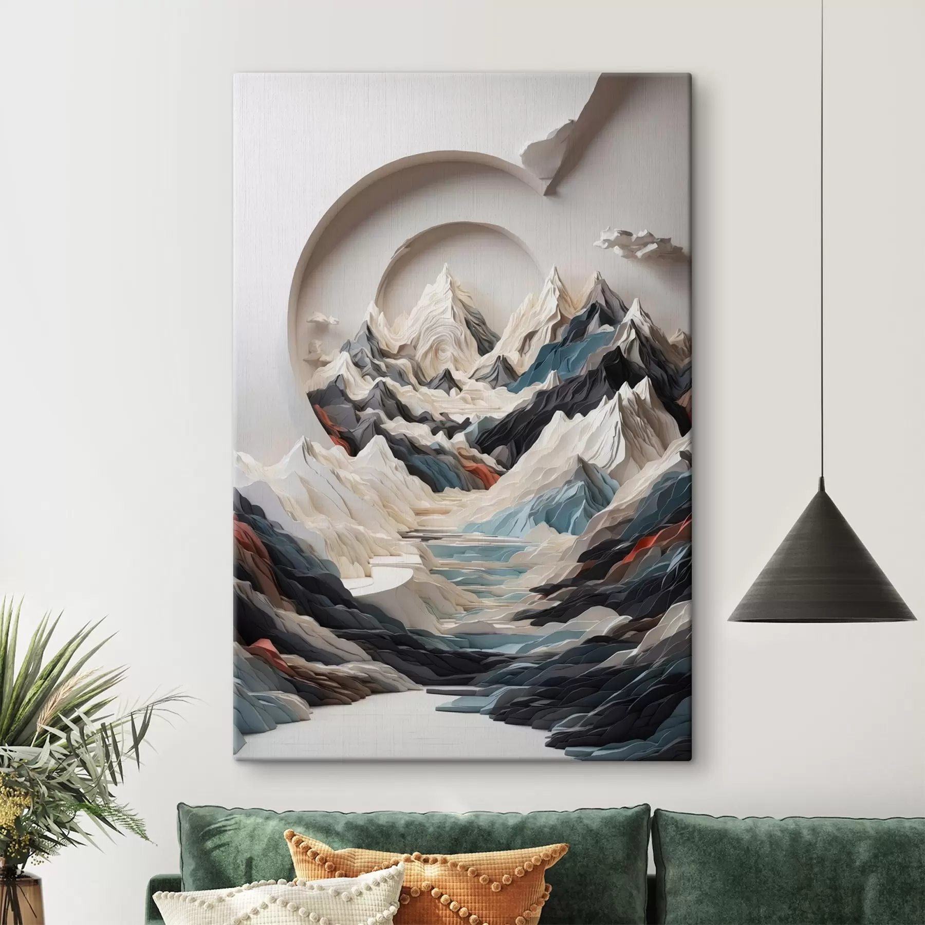 Fototapeedid Abstraktne maal mägise piirkonna kohta s44427