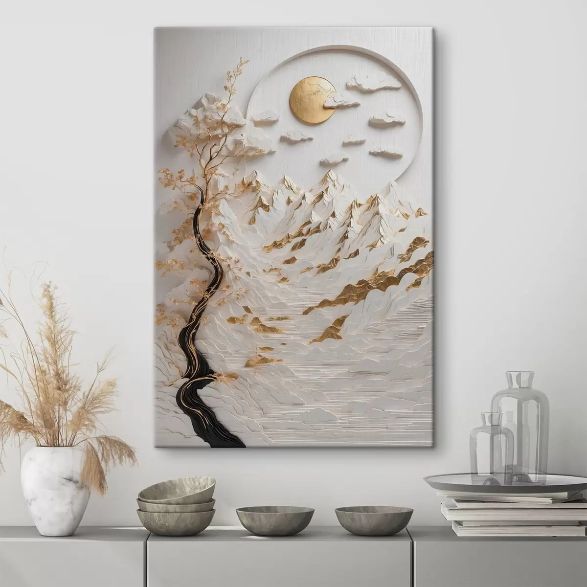 Pilt Abstraktsed mäed ja päike s44428