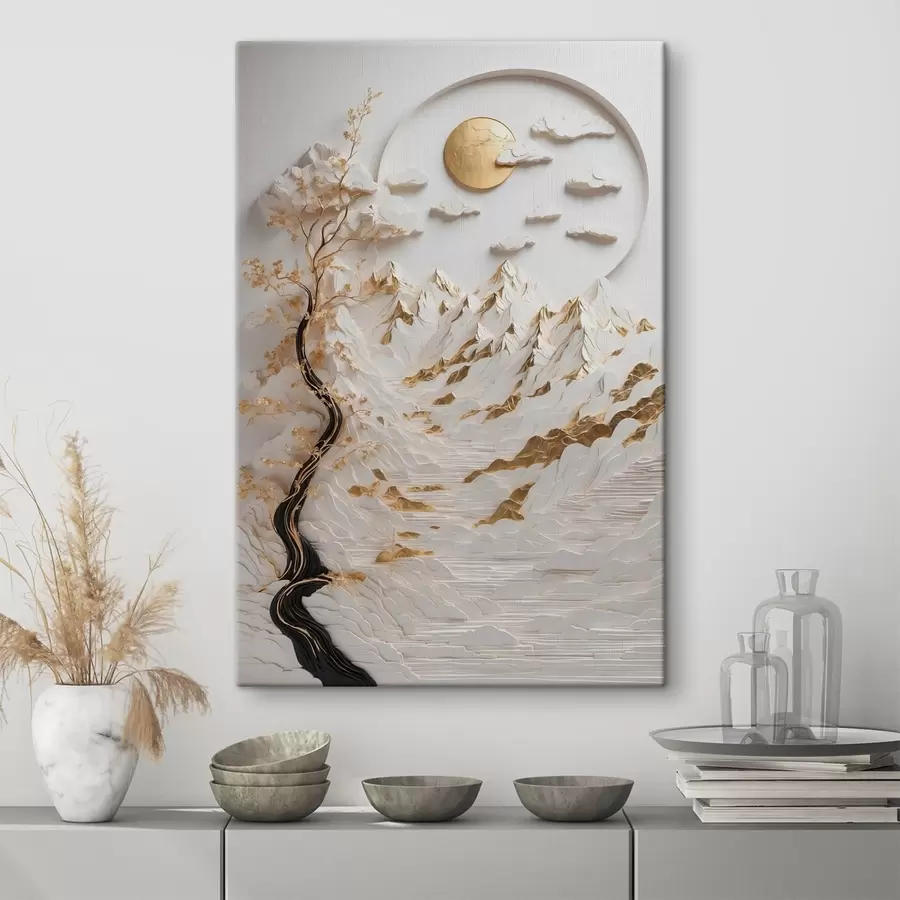 Fototapeedid Abstraktsed mäed ja päike s44428