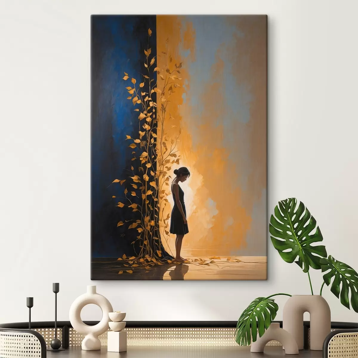 Pilt Tüdruk abstraktsel taustal s44430