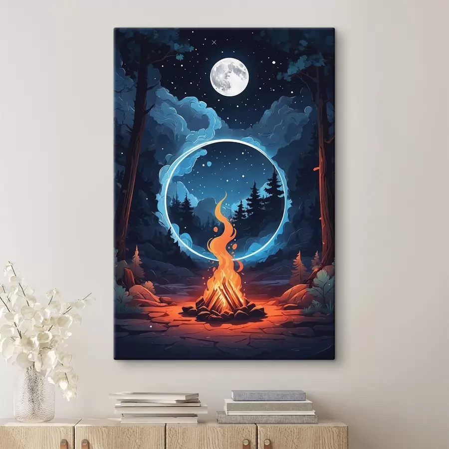 Pilt Lõke öises metsas s44436