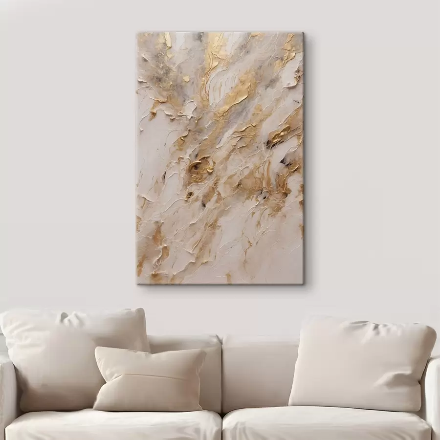 Pilt Abstraktne kollane ja valge tee akrüülmaal stiilis Punane lill valge-punasel taustal valge õlimaaliga s44439