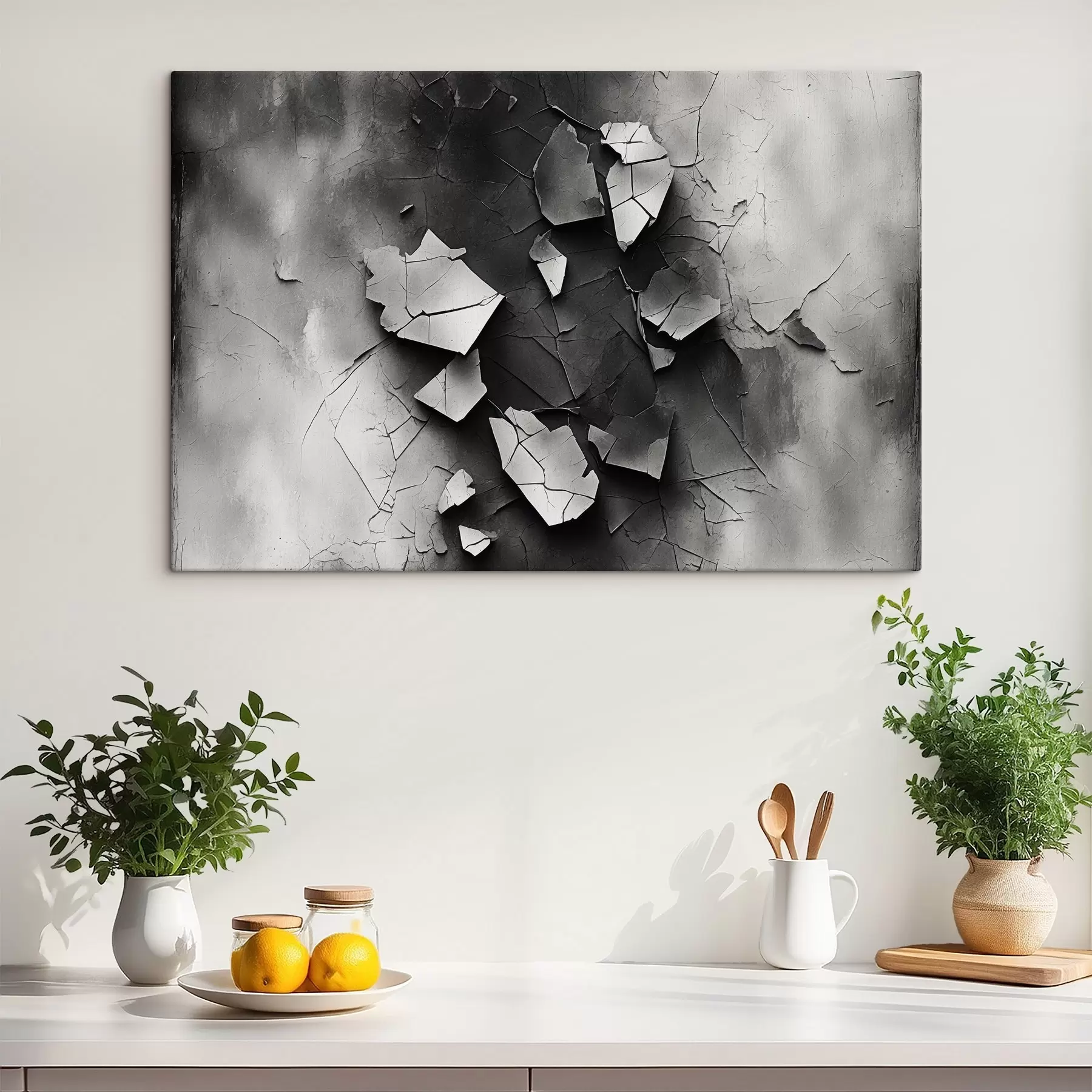 Fototapeedid Must-valge vana sein s44450