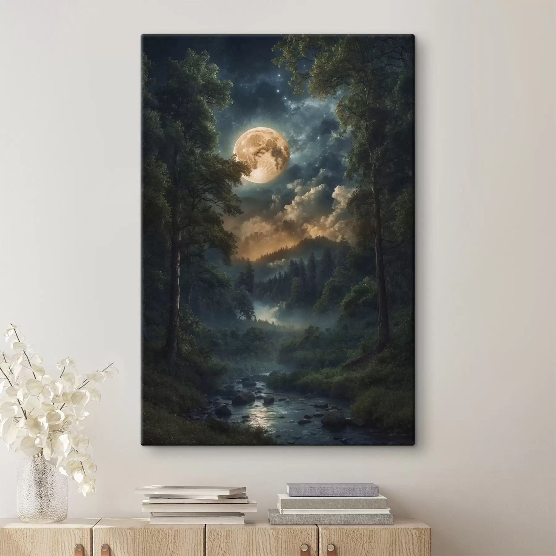 Fototapeedid Täiskuu metsas s44454