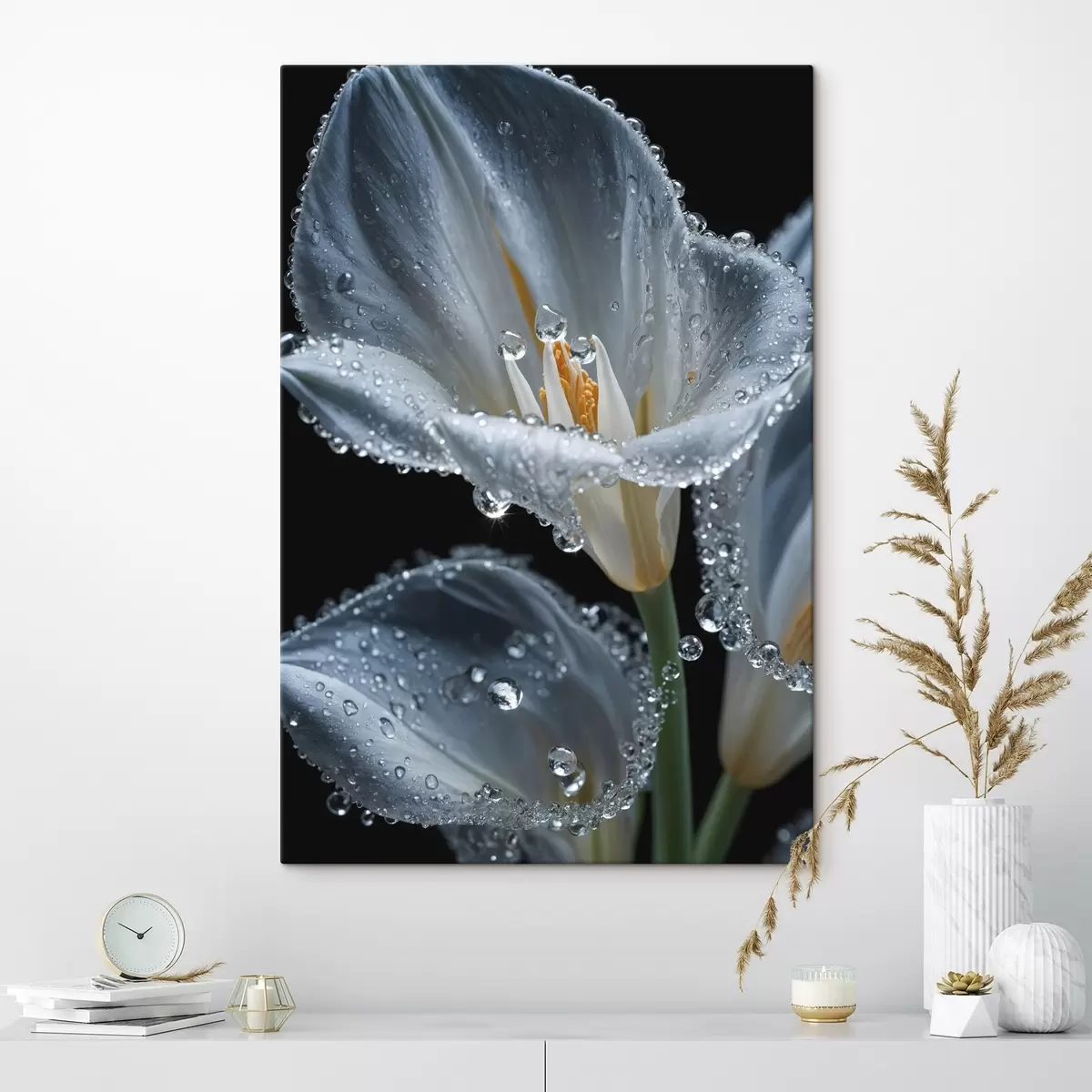 Pilt Läbipaistev lill mustal taustal s44479