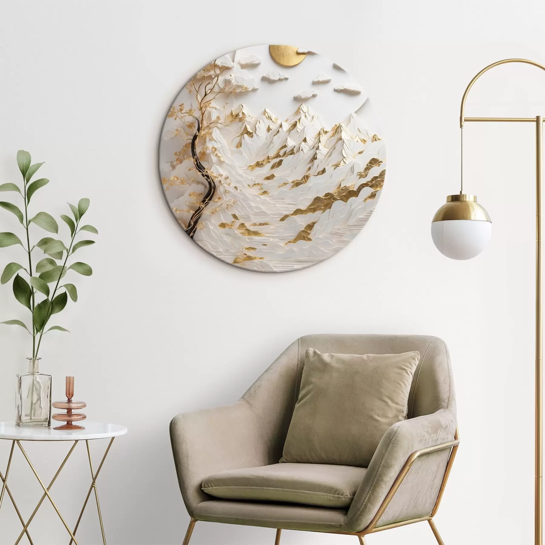 Pilt Abstraktsed mäed ja päike r44428