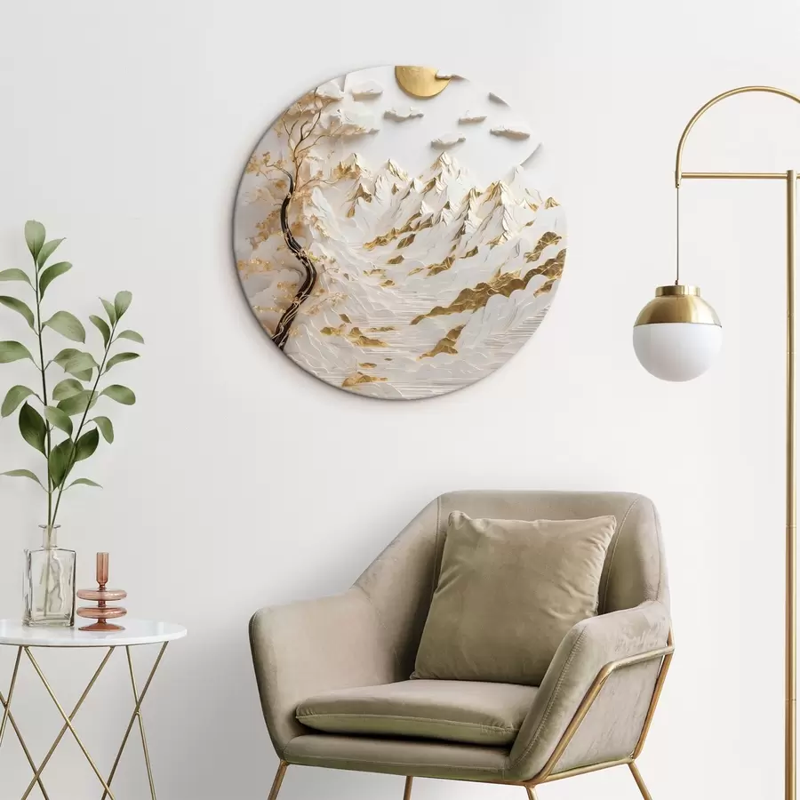 Pilt Abstraktsed mäed ja päike r44428