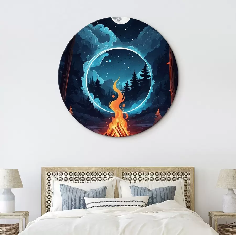 Pilt Lõke öises metsas r44436