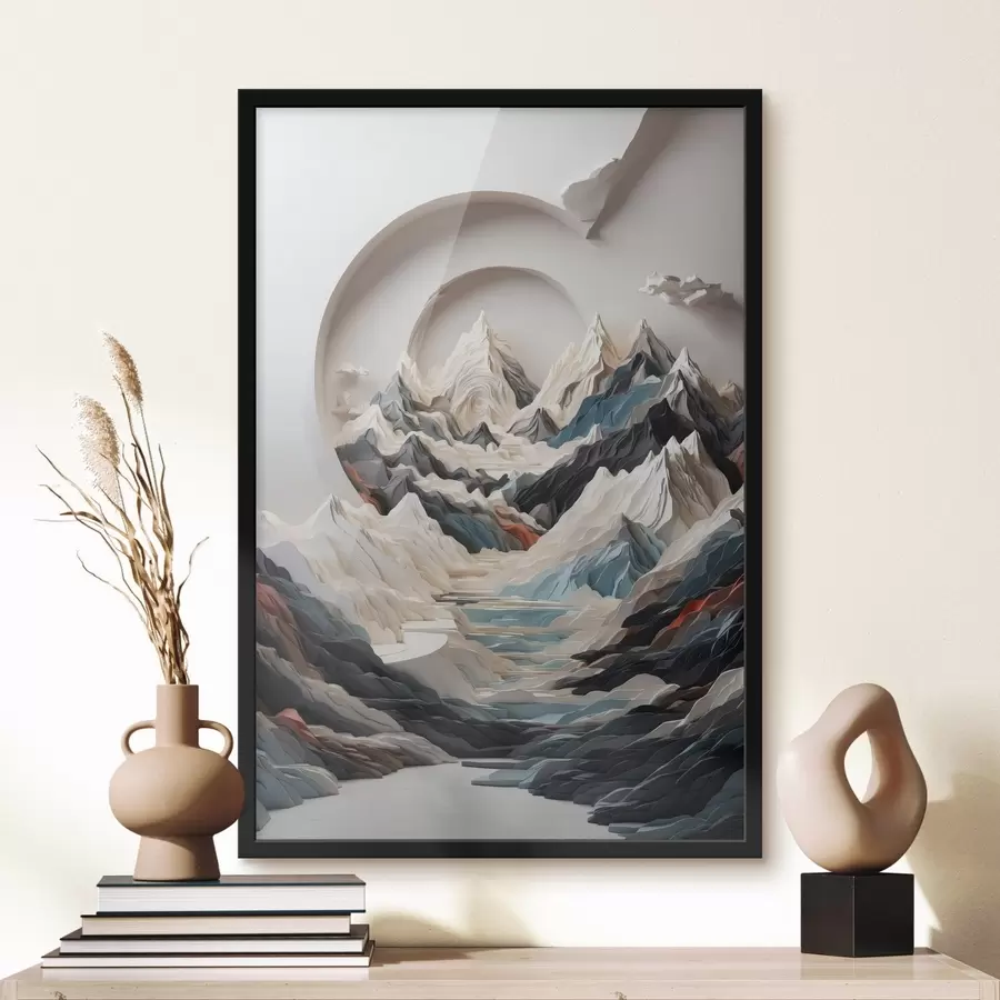 Fototapeedid Abstraktne maal mägise piirkonna kohta f44427