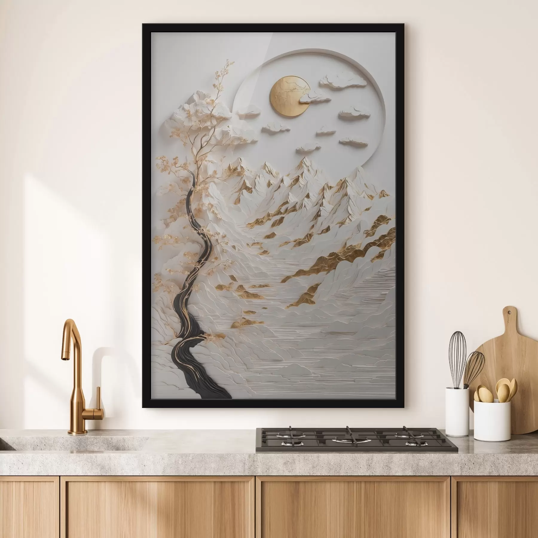 Fototapeedid Abstraktsed mäed ja päike f44428