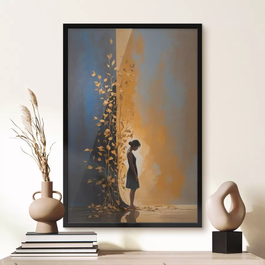 Fototapeedid Tüdruk abstraktsel taustal f44430