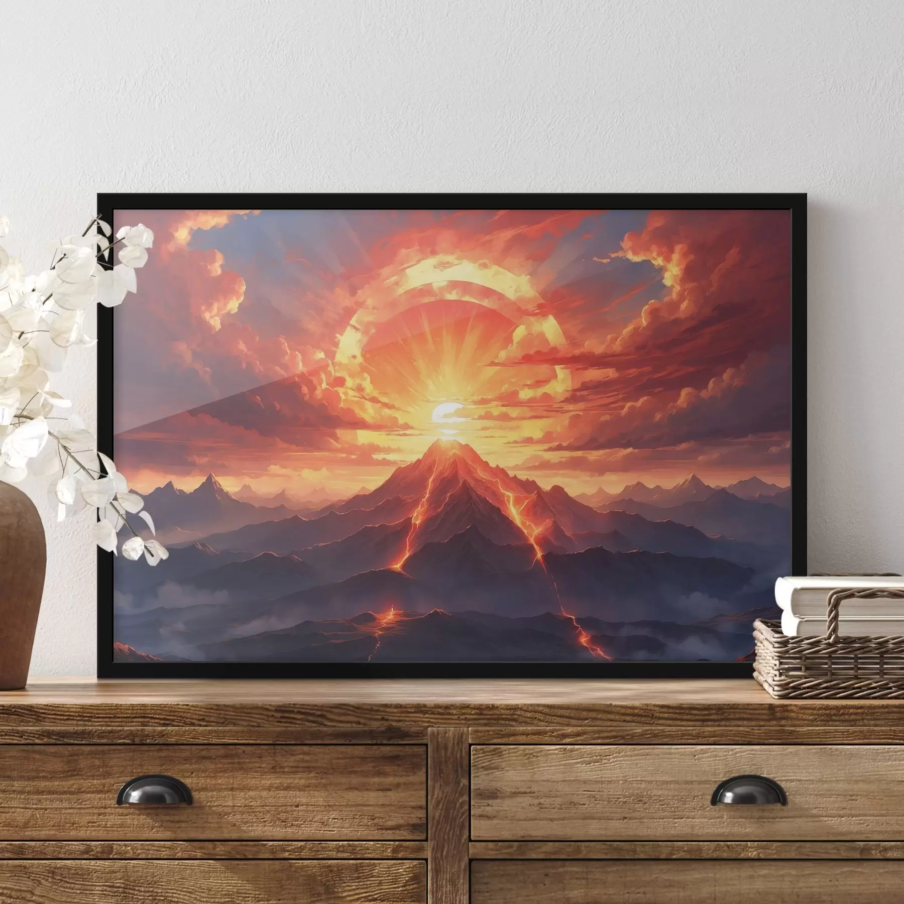 Pilt Päikeseloojang vulkaani lähedal f44432