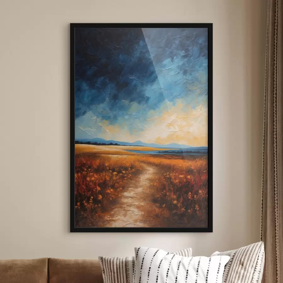 Fototapeedid Lillede väli õhtul akrüülmaali stiilis f44440