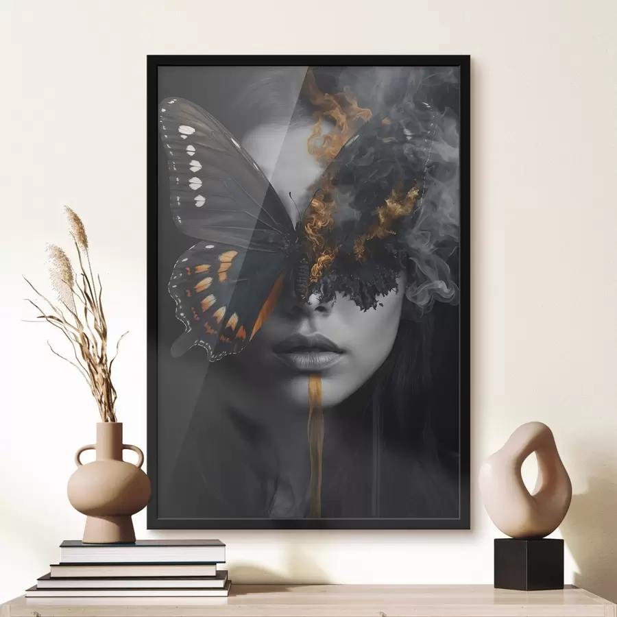 Pilt Põlev liblikas tüdruku näol f44468