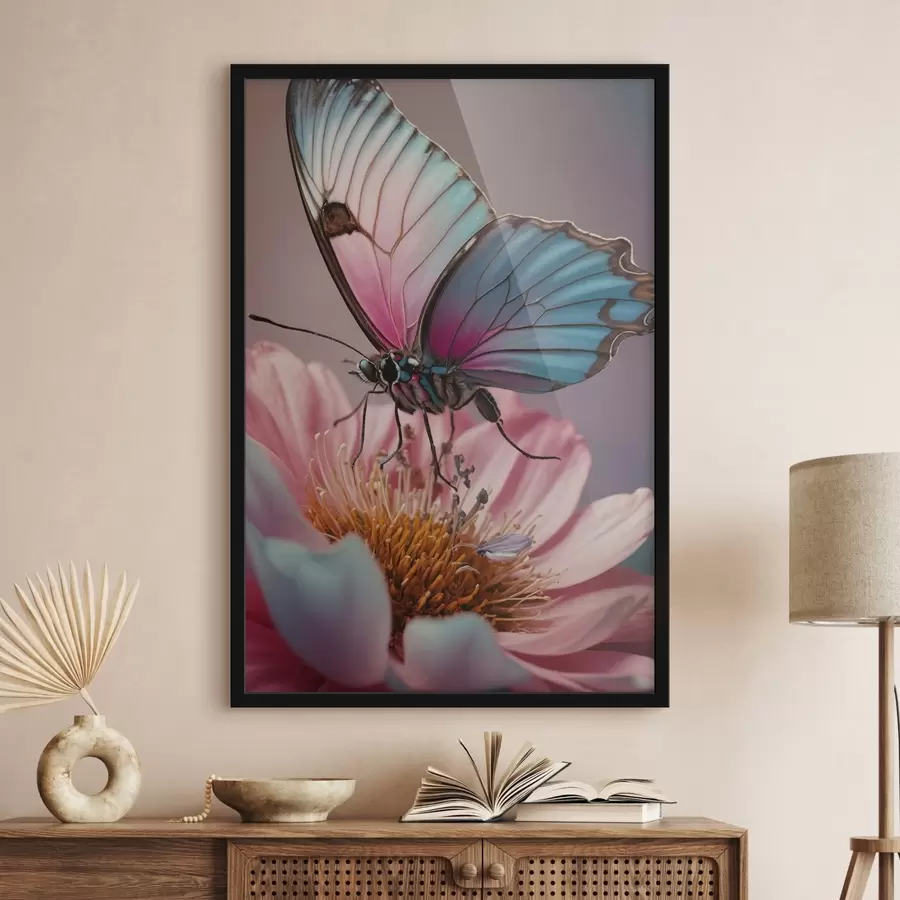 Pilt Liblikas istub lille peal f44470