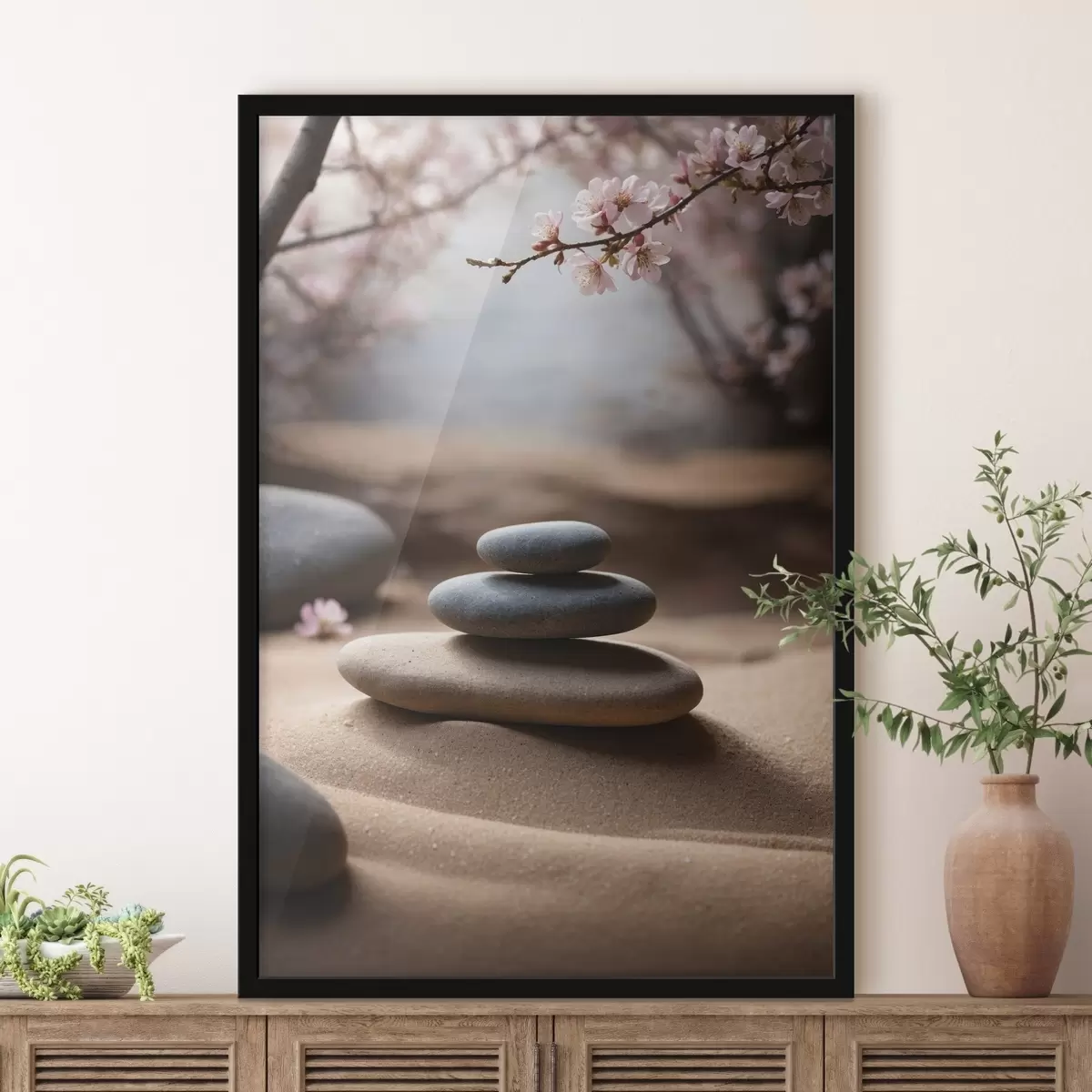 Plakat Kivid liival hägusel taustal f44475