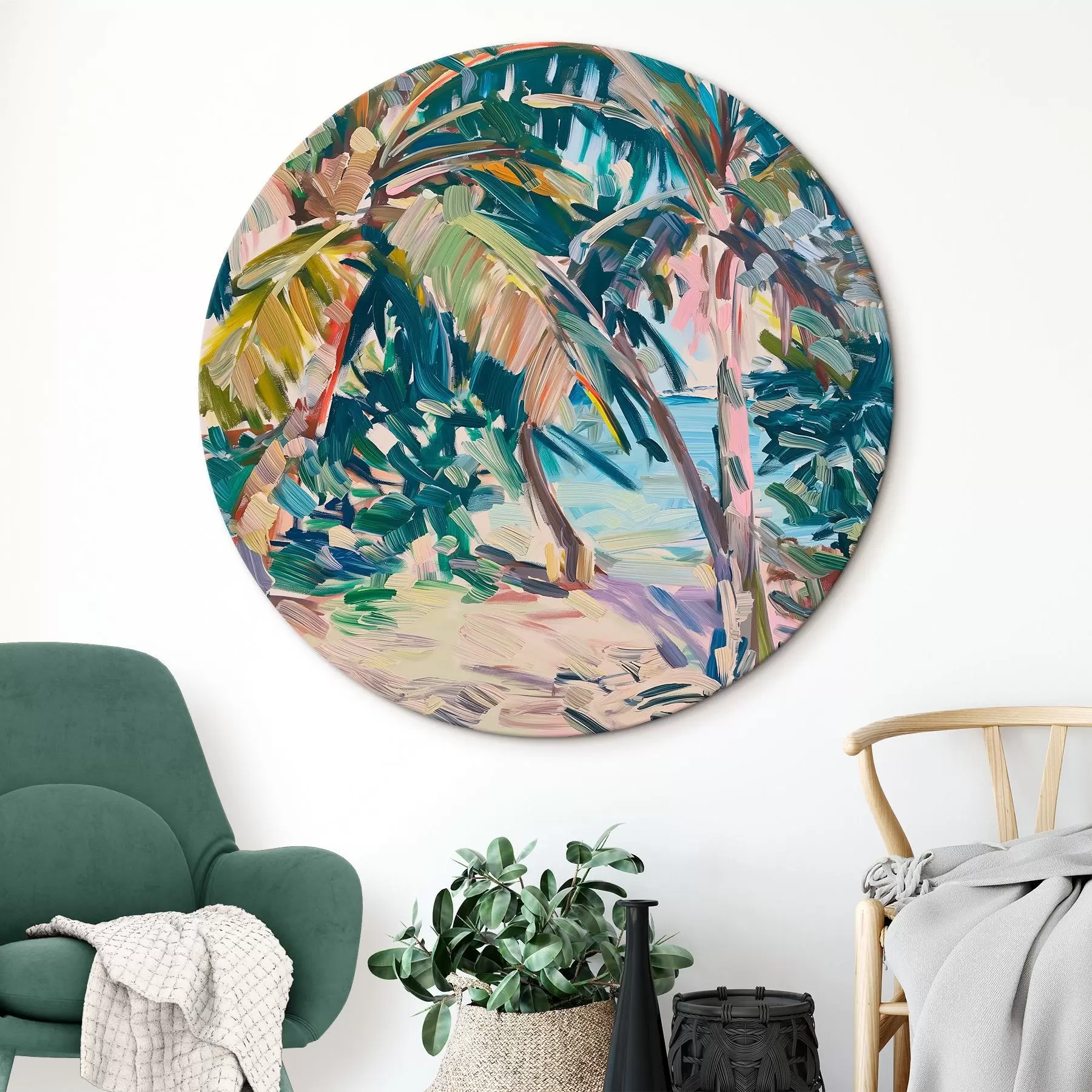 Fototapeedid Palmipuude abstraktsioon, pintslitõmmete imitatsioon r44513