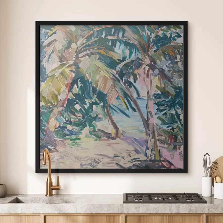 Fototapeedid Palmipuude abstraktsioon, pintslitõmmete imitatsioon f44513