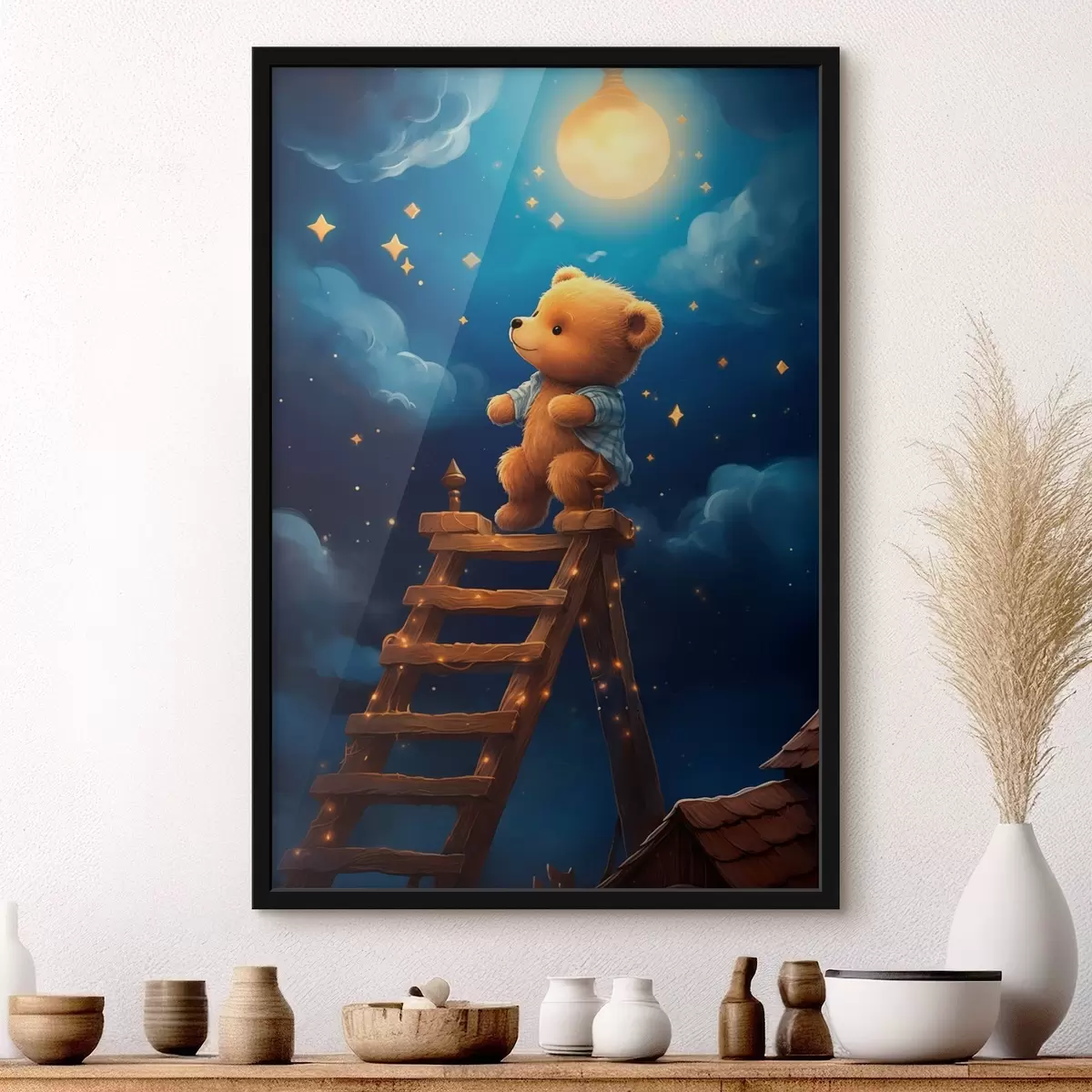 Plakat Teddy Bear ja Kuu f44534