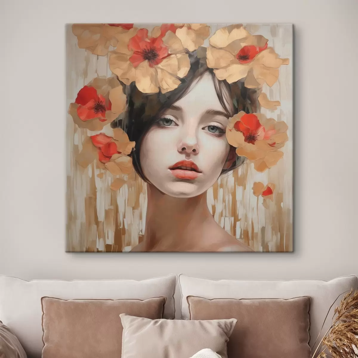 Pilt Tüdruku portree lilledega s44593